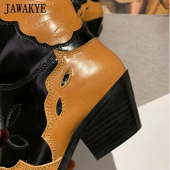 Nowa dostawa zachodnie kowbojskie buty lakierowana skóra kolana wysokie długie buty damskie haft motyl motocyklowe buty zimowe buty