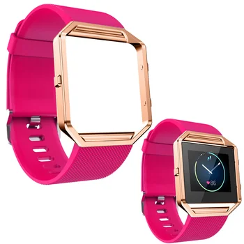 Bransoletka sportowy dla Fitbit Blaze Band miękkie silikonowe zegarki zastępują pasek o szerokości 23 mm dla godzin Fitbit Blaze z ramką z różowego złota