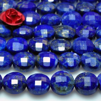 Lapis lazuli 4 mm 6 mm naturalny kamień koraliki dysk szlifowane dla biżuterii naszyjnik kolczyki bransoletka 15 cali ICNWAY