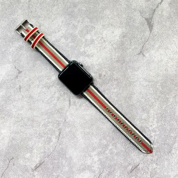 Moda pasek styl nylon pasek do zegarka Apple Watch Band 38 mm 40 mm 42 mm 44 mm mc pasek nylon z serii 2 3 4 5 pasek bransoletka