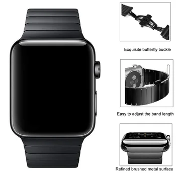 Męska bransoletka dla Apple Watch 6 5 4 pasek 44 mm 40 mm stal nierdzewna Correa dla Mc SE Metal Band Business 42 mm 38 mm watchband