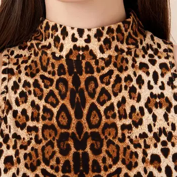 Brązowy Top Sexy Jasny Golf Bez Rękawów Leopard Print T-Shirt Kobiety Skrócony Top Miękkie Damskie Krótkie Koszulki Koszule 2020 Nowy