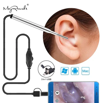 Medyczny endoskop kamera 3.9 mm wodoodporny mini USB endoskop kamera inspekcyjna dla OTG Android PC Ucho nos boroskopu