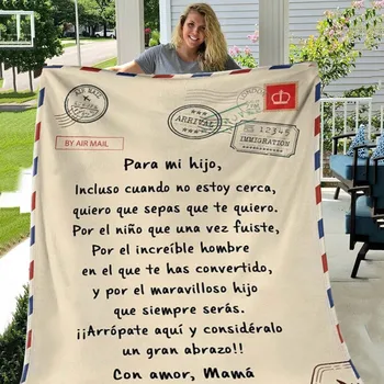 Flanela rzut hiszpańskie koc pismo drukowane koc Air mail 3d rozgrzać sofa koc tekstylia do domu wspaniały rodzinny prezent