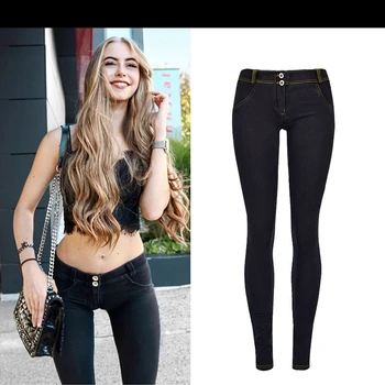 Jesień i zima to bardzo popularne różowe hip dżinsy fitness kobiece kobieta czysty czarny super elastyczne, wygodne jeansowe spodnie z niskim stanem K169