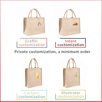 DIY Simple Custom Top-handle Vintage Bags Private Print Casual Logo Pocket Fashion Design Graphic Wodoodporny Linen Pouch HMD4001