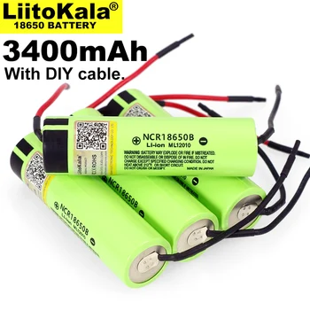 1-7шт Liitokala brand new original NCR18650B 3.7 V 3400mAh 18650 akumulator litowy + DIY kabel