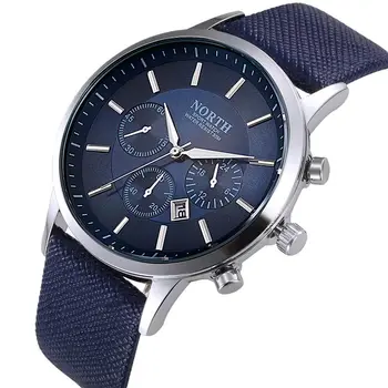 Modne zegarki męskie luksusowe zegarki sportowe casual wojskowy zegarek Kwarcowy zegarek z paskiem z imitacji skóry, duże okrągłe pokrętło zegar LXH