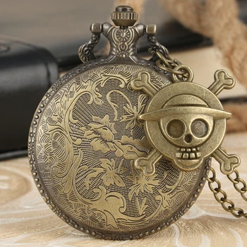 Wydrążony pirat Luffy z One Piece kwarcowy zegarek kieszonkowy naszyjnik zegarek gumtree cosplay wisiorek łańcuch prezenty reloj z czaszką akcesoria