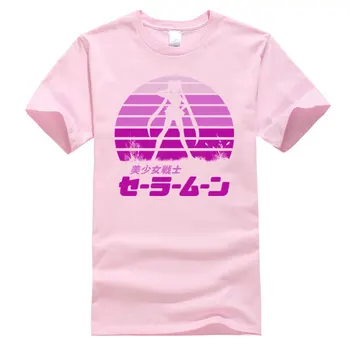 Sailor Moon Sunset Estetyczna Vaporwave Women Men Koszulka 2019 New Coming Fashion Print Funny Japanese Anime Tee Shirt Boy