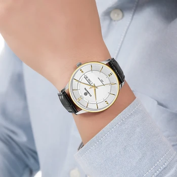 STARKING Fashion Men Watch ze stali nierdzewnej kwarcowy luksusowe zegarki męskie codzienne subtelna sukienka wodoodporna skóra Szafir męskie zegarek