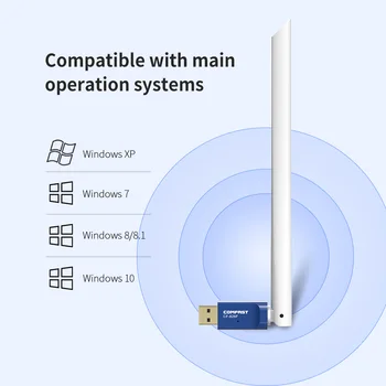 Comfast Free Driver 300Mbps Wireless USB Wifi Adapter Odbiornik 2.4 Ghz High Gain 6dBi Antenna Strong Signal Network Card CF-826F