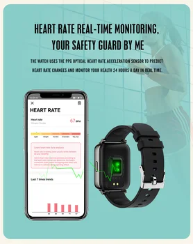 1.69 duży ekran sportowe inteligentne zegarki Mężczyźni Kobiety spożycie kalorii monitor rytmu serca inteligentny zegarek z prognozą pogody Android