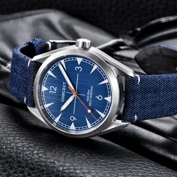 Corgeut 41mm Miyota automatyczne mechaniczne zegarki męskie luksusowe zegarki szafirowe świecące dorywczo wodoodporny zegarek męski pasek Skórzany