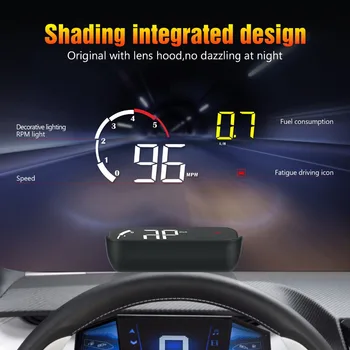 Nowy OBD2 wyświetlacz Hud projektor samochodu OBDii czytnik obrotów silnika uszkodzony kod temperatura wody projekcji przedniej szyby cyfrowy km/h km / h