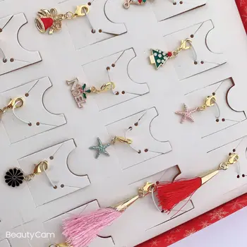Świąteczne, adwentowe kalendarze z 24 biżuterią kolor złoty bransoletka kreatywne kobiety, dziewczyny, dzieci, prezenty, boże narodzenie kalendarz Navidad 2021