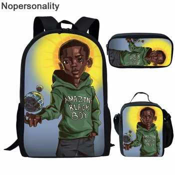 Nopersonality Primary Schoolbag Ortopedic Book Bag African Black Art Boys Print plecak dla dzieci dla dzieci torby szkolne Mochia
