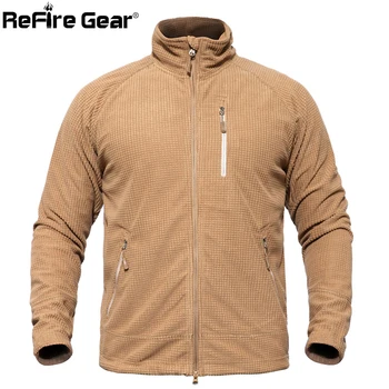 ReFire Gear US Tactical Fleece Jacket męskie ciepłe lekkie wojskowe kurtki wiosna jesień elastyczny Polar wkładka płaszcz armii odzież