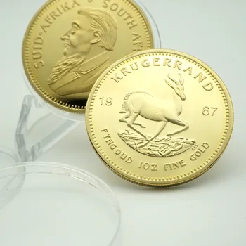 5 szt./lot 1967 republika Południowej Afryki Крюгерранд metal złocony moneta jedna uncja przez cały pamiątka kolekcja monet grać
