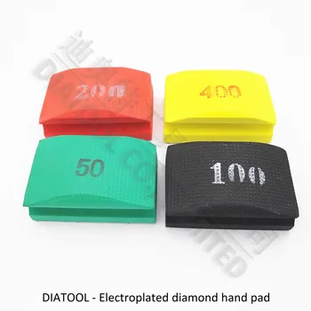 DIATOOL przerywana galwaniczne Diamentowe ręczne polerowanie pad 90X55MM Hard Foam backed Hand pad
