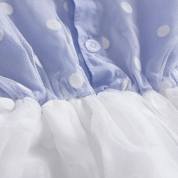 Humor Bear New Girl ' s Sleeveless Summer Dress Blue Color Dot Printed Cute Lace Dress odzież Dziecięca Drop Shipping Kids Dress