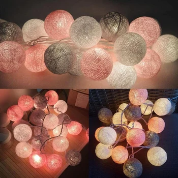 3M 20 LED String Cotton Ball Garland String Lights Christmas Xmas Outdoor Holiday Wedding Party Baby Bed Fairy Lights Decoration