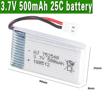 2szt 3.7 V 500mAh litowo-polimerową baterię do Syma X5C X5SW M68 Cheerson CX-30 H5C квадрокоптер 3.7 V Li-po akumulator 3.7 v bateria 25c 752540