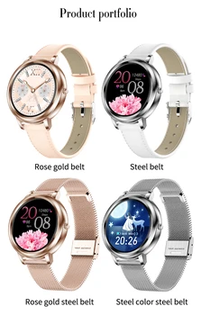 MK20 Smart Watch 2020 styl pełna dotykowy kontrolę przez cały ekran moda kobiety Smartwatch Lady Health Tracking Watch dla iOS Android