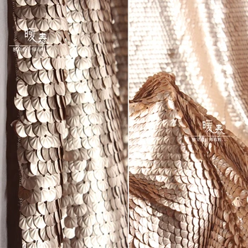 Haftowane tkaniny, cekiny Złota rybia łuska cekiny DIY Syrena sceniczna odzież rekwizyty wystrój spódnica suknia ślubna projektant tkanin