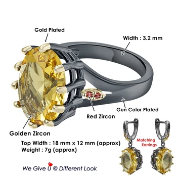 DreamCarnival1989 Ogromny złoty Cyrkon pasjans pierścionek zaręczynowy dla kobiet delikatny, cienki szlif oślepiające Bolec partii biżuterii WA11876G