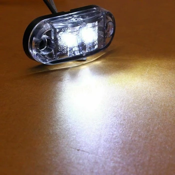 10X Biały LED 2.5 inch 2 diody światło Owalny rozliczenia samochód ciężarowy przyczepy RV boczny tylna lampa obrysowa