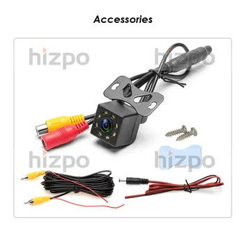 Hizpo Car Rear View Camera 8 LED Night Vision Reversing Auto Parking Monitor CCD wodoodporny 170 stopni wideo HD + 6 metrowych przewodów