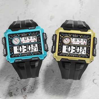SYNOKE nowe cyfrowe zegarki dla mężczyzn wojskowy zegarek luksusowej marki wodoodporny zegarek sportowy niebieski mężczyźni wielofunkcyjny kwadratowy zegarek męski
