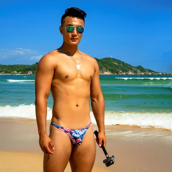 Marka męski pływać penisa torba majtki plaża prasowania surfing szorty sexy bikini, kąpielówki kostium kąpielowy Sungas De Praia Homens