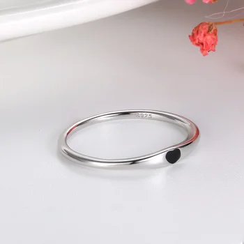 Obecnie 925 srebro proste serce wygrawerować pierścienie okrąg czysty palec pierścień dla kobiet obrączki ślubne biżuteria