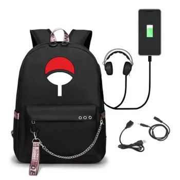 Anime Naruto port USB plecak torby szkolne podróże książka chłopcy dziewczyny z torby laptopa słuchawki port USB pojemność Mochila