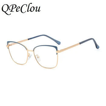 Nowa moda metalowe, kwadratowe anty-niebieskie okulary ramka kobiety rocznika komputerowe przezroczyste okulary damskie przeciwsłoneczne Oculos Feminino
