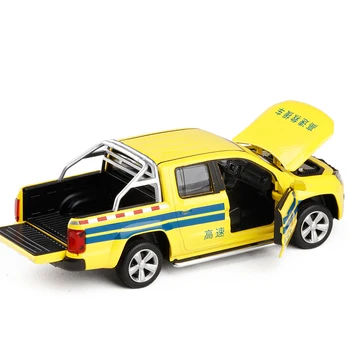 Symulacja 1:30 Amarok pickup stop metalu model,metaliczny dźwięk i światło ciągnąć temu chłopiec ratunkowa zabawka model samochodu,bezpłatna wysyłka