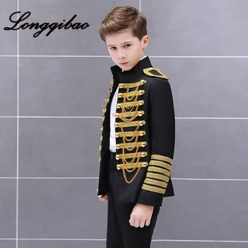 Chłopcy Europejski i amerykański styl mundur strój sceniczny chłopiec Europejski zespół garnitur książę гвардейские kostiumy model podium