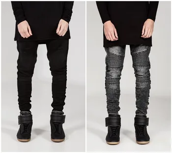 2017 moda osobowość pomarszczone dżinsy duży rozmiar męskie jeansy slim stretch spodnie 12 rodzajów rozmiarów