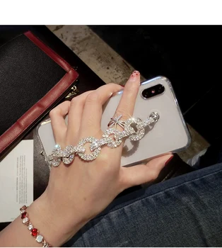 Kobiety Bling Rhinestone Diament Bransoletka Łańcuch Etui Do Samsung Galaxy Note 10 20 S20 S21 S10 Lite S7 S8 S9 Plus Miękka Pokrywa Tylna