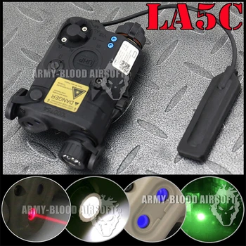 AN/PEQ-15 LA5C Upgrade Version LED White Light + Red Laser W/ IR Laser & IR Lenses Tactical Flashlight Weapon Lights