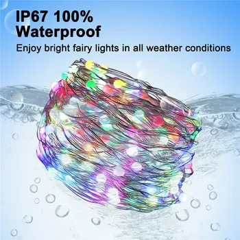 Thrisdar Christmas Color Changing Fairy Lights with Remote 200 LED Copper Wire String Lights For Xmas Tree Holiday Wedding Party