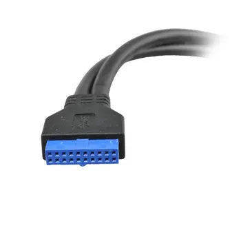 Czarny 50 cm podwójny port USB 3.0 do płyty głównej płyta główna 20pin tytuł adapter kabel w/tylny PCI uchwyt,20pin 2 X A kobieta
