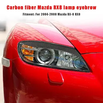 1 para z włókna węglowego pokrywa reflektor brwi, powieki naklejki pokrywa biżuteria, akcesoria do Mazda RX-8 RX8 2004-2008 stylizacji samochodów