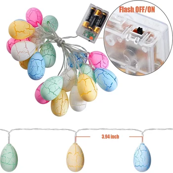 RXUNS 10 led światła ciąg wielkanocne pęknięć jajko światła USB/baterie dekoracji dla domu choinka Wielkanocna na górze poręczy partii
