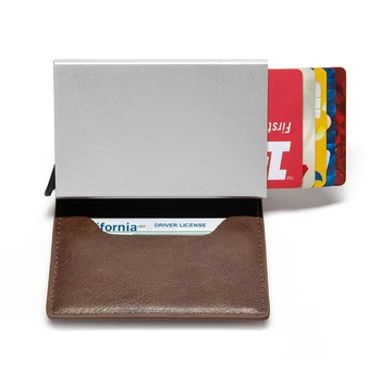 Bycobecy wysokiej jakości RFID portfel dla mężczyzn krótkie karty Rfid portfel torba dla pieniędzy mini portfel męski aluminiowy podwójny szuflady mały portfel dla mężczyzn