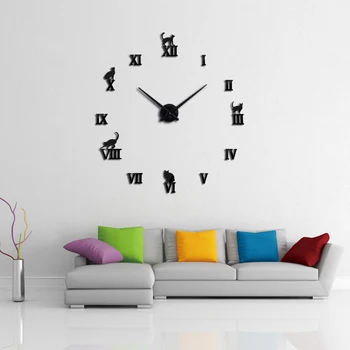 Nowe sprzedaż diy koraliki lustrzane zegar ścienny 3d duże zegarek kwarcowy martwa natura zegar salon dekoracji wnętrz naklejki horloge mural