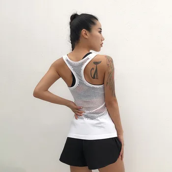 Sexy koszula kobiety sportowy, fitness, sportowe topy siłownię bieganie trening jogi koszule Синглет odzież sportowa dla kobiet bez rękawów