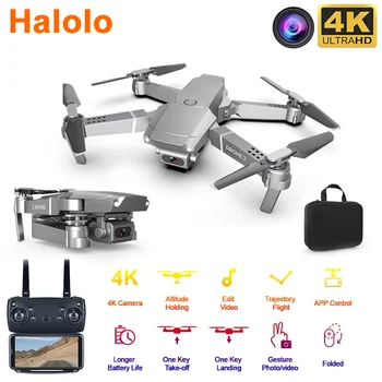 Halolo E68 WIFI FPV Mini Drone z szerokokątny HD 4K 1080P aparat Hight Hold Mode RC składany квадрокоптер Dron Gift drone camera